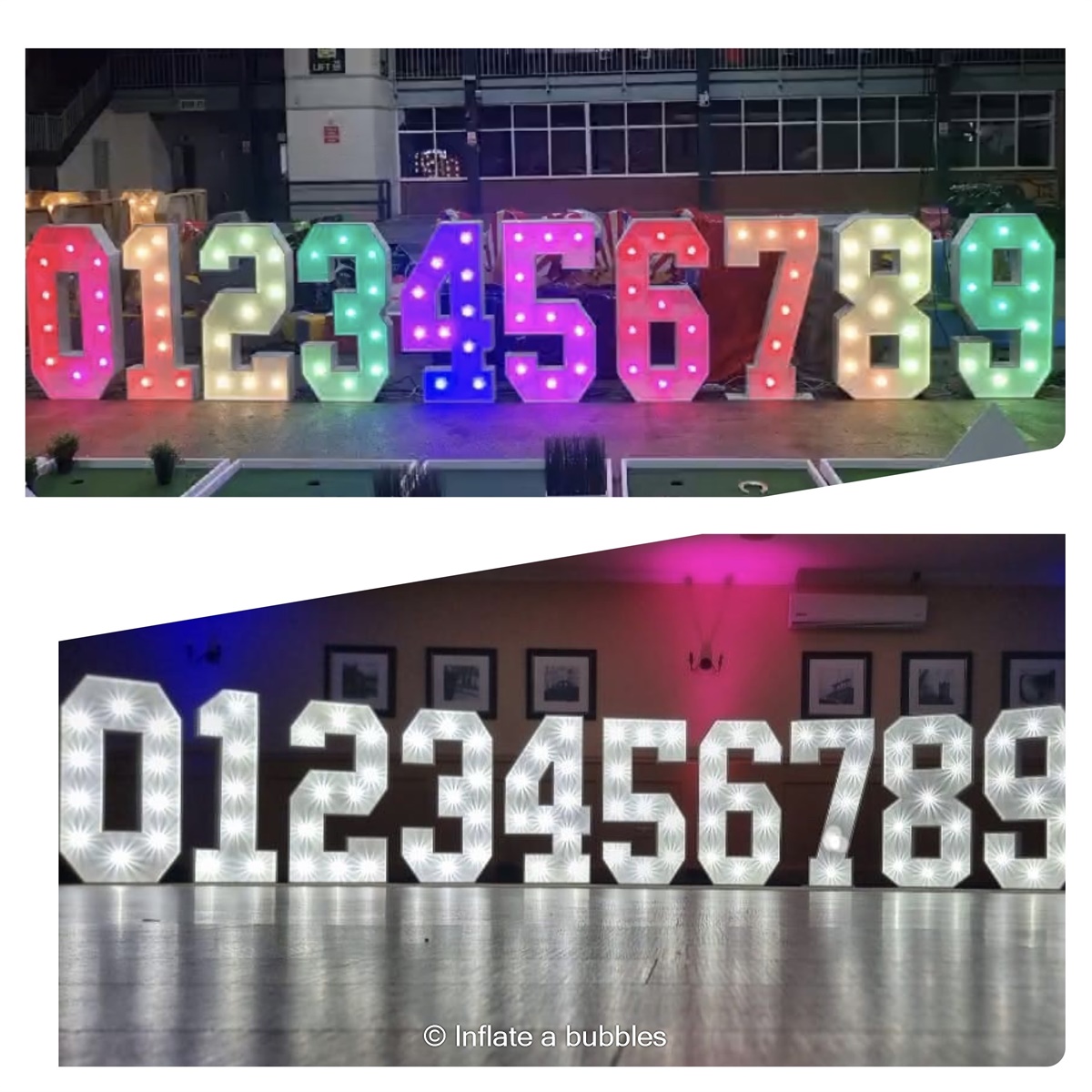 Light up LED Numbers Hire in Kings Lynn and Surrounding areas
