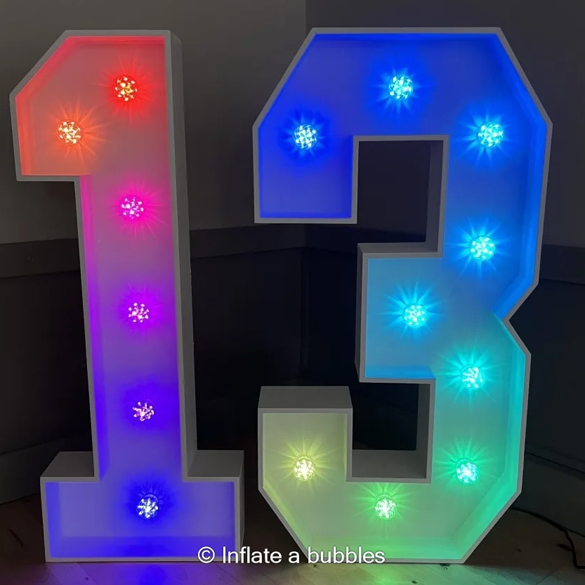 Light up LED Numbers Hire in Kings Lynn and Surrounding areas